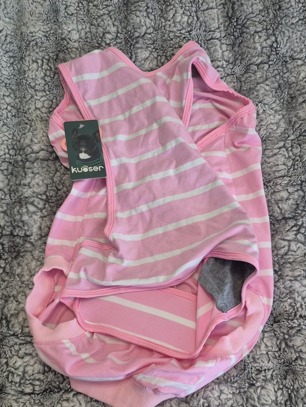 Pink Stripped Dog Recovery Vest